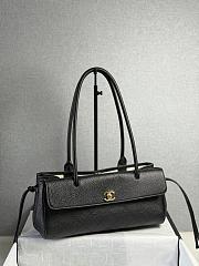 Chanel Shopping Tote Black Grained Calfskin In Black - 3