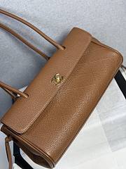 Chanel Shopping Tote Black Grained Calfskin In Brown - 6