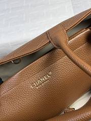 Chanel Shopping Tote Black Grained Calfskin In Brown - 4