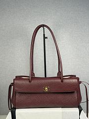Chanel Shopping Tote Black Grained Calfskin In Burgundy - 1