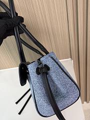 Chanel Shopping Tote Black Grained Calfskin and Blue Denim - 6