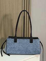 Chanel Shopping Tote Black Grained Calfskin and Blue Denim - 4