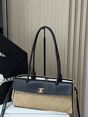 Chanel Shopping Tote Black Grained Calfskin and Beige Suede - 3