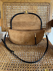 Celine Soft Triomphe Halfmoon In Suede Brown - 3