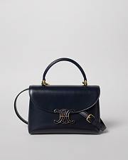 Celine Teen Nino Bag In Smooth Satinated Calfskin With Enamel Closure Navy Blue - 1