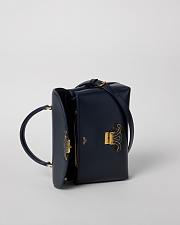 Celine Teen Nino Bag In Smooth Satinated Calfskin With Enamel Closure Navy Blue - 3