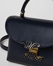 Celine Teen Nino Bag In Smooth Satinated Calfskin With Enamel Closure Navy Blue - 2