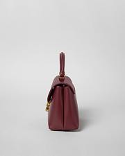 Celine Teen Nino Bag In Smooth Satinated Calfskin With Enamel Closure Burgundy - 6