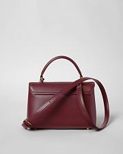 Celine Teen Nino Bag In Smooth Satinated Calfskin With Enamel Closure Burgundy - 5