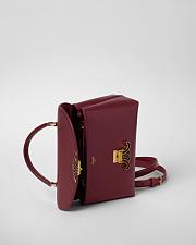 Celine Teen Nino Bag In Smooth Satinated Calfskin With Enamel Closure Burgundy - 4