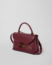 Celine Teen Nino Bag In Smooth Satinated Calfskin With Enamel Closure Burgundy - 3