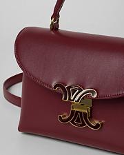 Celine Teen Nino Bag In Smooth Satinated Calfskin With Enamel Closure Burgundy - 2