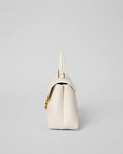 Celine Teen Nino Bag In Smooth Satinated Calfskin With Enamel Closure Cream White - 3