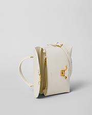 Celine Teen Nino Bag In Smooth Satinated Calfskin With Enamel Closure Cream White - 6