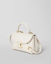 Celine Teen Nino Bag In Smooth Satinated Calfskin With Enamel Closure Cream White - 5