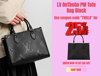 LV OnTheGo PM Tote Bag Black M45653 25x19x11.5cm